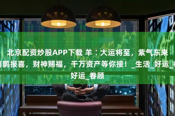 北京配资炒股APP下载 羊∶大运将至，紫气东来，喜鹊报喜，财神赐福，千万资产等你接！_生活_好运_眷顾