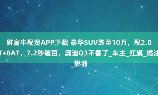 财富牛配资APP下载 豪华SUV跌至10万，配2.0T+8AT，7.2秒破百，奥迪Q3不香了_车主_红旗_燃油